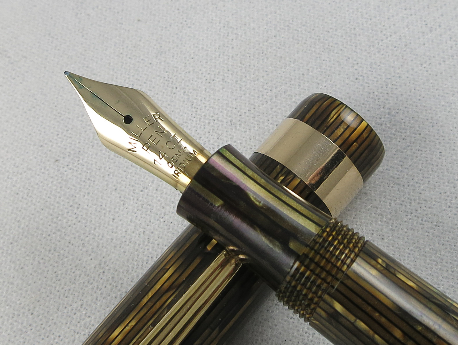 Miller 624 Gold Striated Aerometric Pen (Pen 2239) - ON HOLD